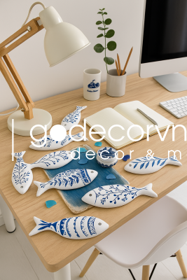 quà tặng cá gỗ decor